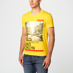 Williamsburg Brooklyn V-Neck T-Shirt // Yellow (XL)