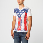 History of the United States V-Neck T-Shirt // White (XL)