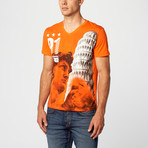 David Pisa V-Neck T-Shirt // Orange (3XL)