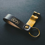 Anniversary Edition Bottle Opener // Stout Leather + Brass (Foil Embossed)