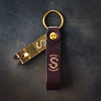 Anniversary Edition Bottle Opener // Stout Leather + Brass (Foil Embossed)