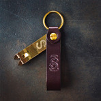 Anniversary Edition Bottle Opener // Stout Leather + Brass (Foil Embossed)