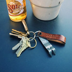 Snake Bite Keychain Bottle Opener (Barley Leather)