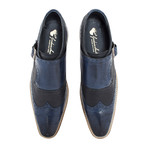 Buckley Monk Strap Brogue // Navy (UK: 6)