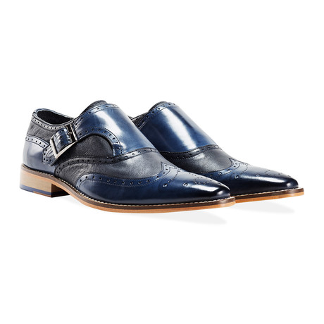 Buckley Monk Strap Brogue // Navy (UK: 6)