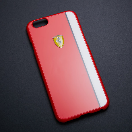 Scuderia Ferrari Hard Case // Red + White Racing Stripe (iPhone 6/6S)