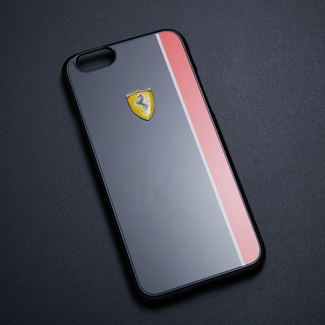 Scuderia Ferrari Hard Case // Black + Red Racing Stripe (iPhone 6/6S)