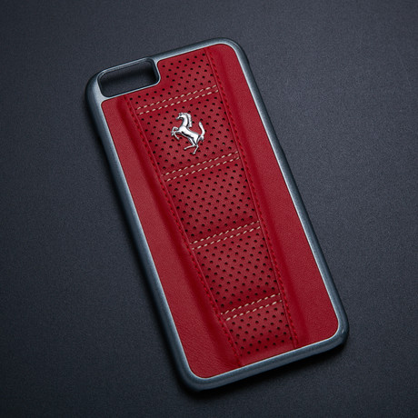 Ferrari Hard Case // Red Leather + Stripe (iPhone 6/6S)