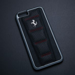 Ferrari Hard Case // Black Leather + Stripe (iPhone 6/6S)