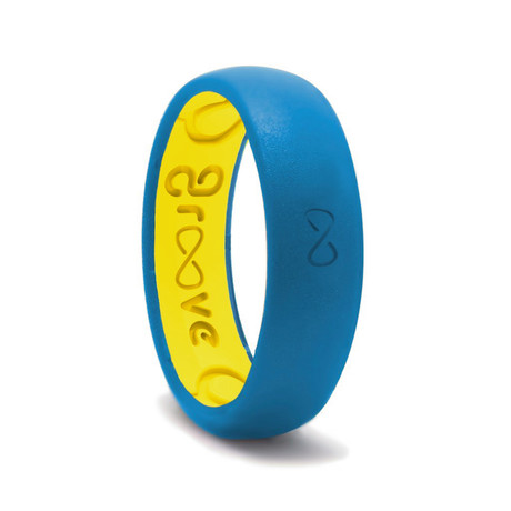 Groove Thin Breathable Silicone Ring // Glacier Blue (Size 4)