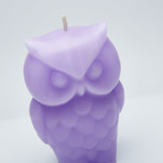 Angry Owl Skeleton Candle // Purple