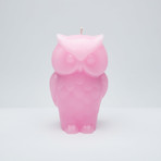 Angry Owl Skeleton Candle // Pink