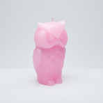 Angry Owl Skeleton Candle // Pink