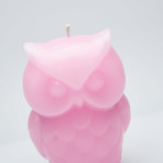 Angry Owl Skeleton Candle // Pink