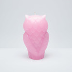 Angry Owl Skeleton Candle // Pink