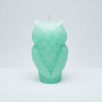 Angry Owl Skeleton Candle // Green