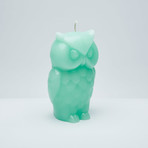 Angry Owl Skeleton Candle // Green