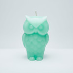 Angry Owl Skeleton Candle // Green