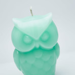 Angry Owl Skeleton Candle // Green