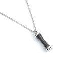 Silver + Black Secret Stash Necklace (18"L)