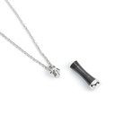 Silver + Black Secret Stash Necklace (18"L)