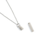 Ribbed Secret Message Necklace // Stainless Steel (18"L)