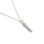 Ribbed Secret Message Necklace // Stainless Steel (18"L)