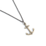 Anchor Necklace // White Bronze (18")