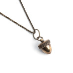 Acorn Necklace // Brass (18"L)