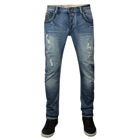 Anthony Slim-Fit Distressed Jean // Mid Wash (33WX32L)