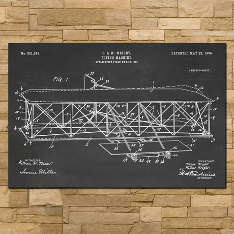 Wright Brothers' Flying Machine (12"W x 18"H)