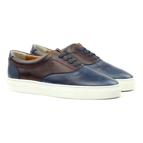 Mr. John's Shoes // Top Sider Sneaker // Blue + Brown (US: 11)