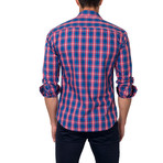 Picnic Plaid Button-Up Shirt // Blue + Red (2XL)