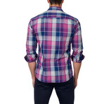 Gridlock Button-Up Shirt // Purple + Blue (S)