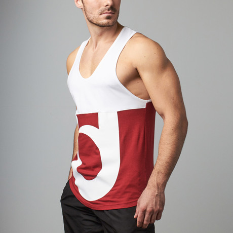 Muscle Tank // Maroon + White (S)