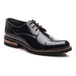 Patria Mardini // Wooden Heel Derby // Black (Euro: 43)