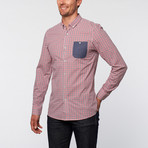 UG Purple // Long Sleeve Contrast Pocket Button Up // Red (L)