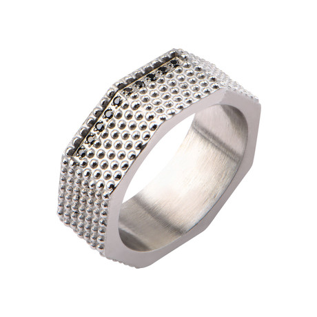 Stainless Steel Dotted Ring (Size 11)
