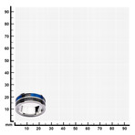 Stainless Steel Carbon Fiber Checker Inlay Ring // Blue + Black (Size: 11)