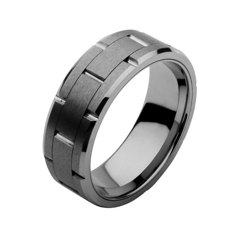 Stainless Steel + Tungsten Carbide Ring (Size: 9)