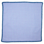 Denim a Scacci Pocket Square // Blue Border
