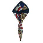 Tribal Danza Pocket Square // Navy Blue Border