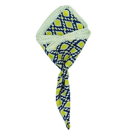Egyptian Reali Pocket Square // Yellow + Blue + White