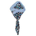 Mirtillo Blossom Pocket Square // Lilac Blue Border