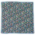 Mirtillo Blossom Pocket Square // Lilac Blue Border
