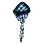 Khaki Penellata Pocket Square // Navy Blue Border
