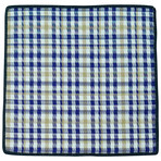 Khaki Penellata Pocket Square // Navy Blue Border