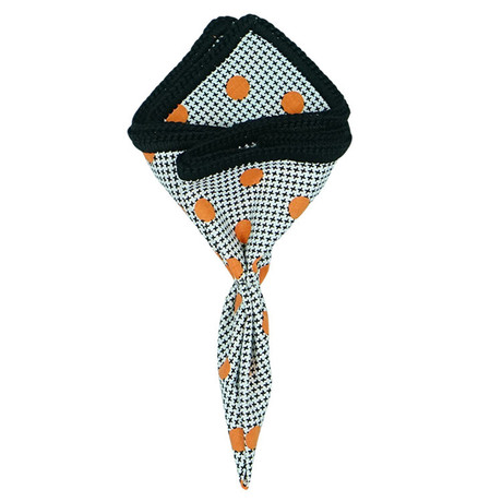 Mandarin Spinato Pocket Square // Black Border