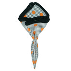Mandarin Spinato Pocket Square // Black Border