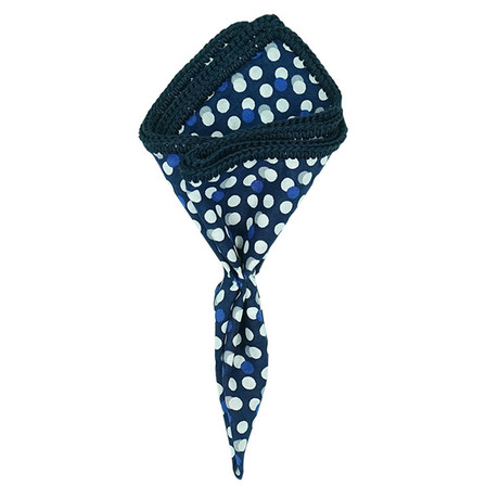 Blu Gocciolina Pocket Square // Navy Blue Border